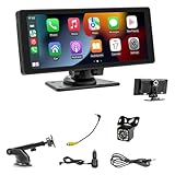 roomoon Tragbares kabelloses Carplay-Autoradio mit Dashcam, 26,7 cm (10,26 Zoll)...
