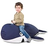 SMOOTHY Kindersitzsack Wal - Tierform Sitzsack für Kinder - Kindermöbel Walfisch...