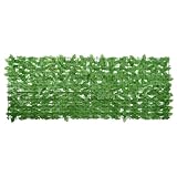 Qnhdfrt Sichtschutz Grüne Blätter 500x100 cm aus robustem Polyethylen Stoff, Balkon...