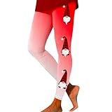 Leggings Damen Stretch Elegante Weihnachtsleggings Weihnachtsmotiven Strumpfhose Yoga Hose...
