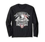 Drywaller T-Shirt Amerikanische Flagge Totenkopf und Trockenbauhämmer Langarmshirt