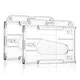 Vicloon Ausweishüllen, 2 Stück Transparent Hartplastik Ausweishalter, Horizontal...
