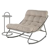 Grand patio schaukelstuhl outdoor mit Beistelltische und Kissen, Schaukelliege...