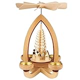 Seiffener Volkskunst | Erzgebirgische Teelichtpyramide klassisch | 28 cm...