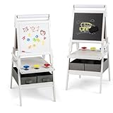 GOPLUS 3 in 1 Kinderstaffelei, multifunktionale Doppelstaffelei mit Whiteboard,...