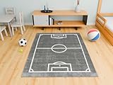 AKCILA Lima rechteckig Grau Kids Carpet Feld, Fußball 140x190 cm, Kinderzimmer,...