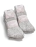 Basic Treasure 6 Paar Norweger Wollsocken, Wintersocken Herren und Damen 47-49, Warme...