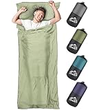 LSTRAGY Hüttenschlafsack, 2in1 Sommerschlafsack aus Mikrofaser,...