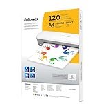 Fellowes 120pk A4 Laminierfolien, glänzende Oberfläche, 120 Hüllen - ideal für Notizen...