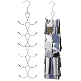 BelleVive Schalhalter mit 12 Fächern, Handtaschenhalter mit 360°-Drehhaken,...