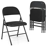 RELAX4LIFE 4er Set Klappstühle, Gaststühle mit Metallrahmen, gepolsterte Stühle mit...