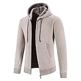 UXSELKCD strickpullover herren Strickjacke Herren mit Kapuze Winter Kapuzenreißverschluss...