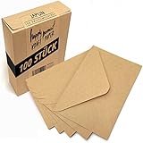 Japun – Briefumschläge (100 Stück) aus vintage Kraftpapier/ohne Fenster - C6