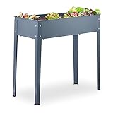Relaxdays Hochbeet Metall, schmales Kräuterbeet, für Garten, Balkon &...
