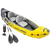 Intex 68307NP - Aufblasbares Kajak Explorer K2, 2 Personen, mit Zubehör, PVC, Gelb,...