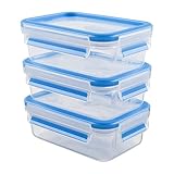 Emsa N10312 Clip & Close Frischhaltedosen-Set 3-teilig | 3x0,55 L | stapelbar |...