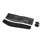 Amazon Basics – Tastatur-Maus-Set, ergonomisch, kabellos, DE Layout - schwarz