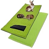 NEO SOLVO 2 Stück - Käfigeinlage für Kaninchen und Meerschweinchen + 2 in 1 Vlies zur...
