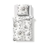 fleuresse Mako-Satin Bettwäsche Bed Art S Nottingham Silber 1 Bettbezug 240 x 220 cm + 2...