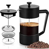 POWZOO French Press Kaffeebereiter,1000 ml-Glas Kaffeepresse,aus Edelstahlfilter...