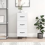 ShGaxin Sideboard aus Sperrholz, Weiß, glänzend, 34,5 x 34 x 90 cm, Sideboards für...