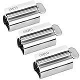 UDQYQ Tubenquetscher Tubenpresse,3-er Pack Zahnpasta Squeezer Edelstahl Sparen Zahnpasta...