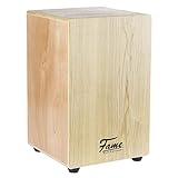 Fame Beginner Cajon, Einsteiger Cajon aus 7-lagigem Sperrholz, Drum Box mit abgerundeten...