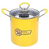 3L Mini-Fritteusentopf, japanischer Frittiertopf aus Edelstahl mit Ölfilter-Regaldeckel...