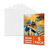 Leinwand zum Bemalen Set (5er Pack) – 30 x 40 cm, Vorgespannte Weiße...