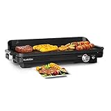 Klarstein Charleroi Turbo - Elektro-Tischgrill Plancha-Grill, 2000 Watt, 220/240 °C,...