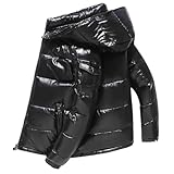 Männer Warme gesteppte Padded Shiny Puffer Blase Thick-Mantel, Metallisch glänzende,...