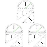 Operitacx 3 Sets Lineal Studenten Kinder Magnetisch Klar Dreieck Kunststoff Bequem...