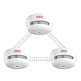 X-Sense Rauchmelder Vernetzt, Funkrauchmelder mit austauschbarer Batterie, EN 14604...