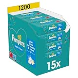 Pampers Fresh Clean Feuchttücher 15 Packungen mit 80 Stück, 1200 Feuchttücher, milder...