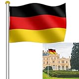 Einfeben 6,5 m Aluminium Fahnenmast inkl. 150 * 90 cm Deutschland Fahne +...