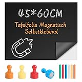 Qiaonato Tafelfolie Magnetisch Selbstklebend, Magnetfolie, 6 staublose Kreide...