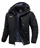 Rdruko Skijacke Herren Warme Winterjacke Gefüttert Verdickt Softshelljacke...
