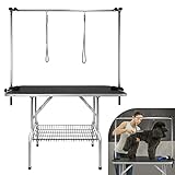 AufuN Trimmtisch für Hunde Schertisch, 113x60x76 cm Stabil Hundepflegetisch mit...