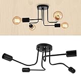 Sonew Industrielle Pendelleuchte, Retro-Stil, LED-Pendelleuchte, Schwarze Hängeleuchte...