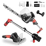 CONENTOOL 2-in-1 Akku-Heckenschere,12V Stab-Heckenschere mit Akku und...