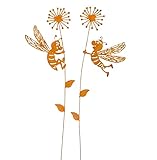 Storm's Gartenzaubereien Gartenstecker Deko Tiere 2 lustige Bienen mit...