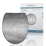 SCHÜTTE WC-Sitz Duroplast INDUSTRIAL GREY, Toilettensitz mit Absenkautomatik,...