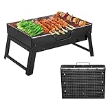 ROIMOE Holzkohlegrills Grill BBQ Portable, Tischgrill Campinggrill Picknickgrill,...