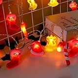Koboko LED Weihnachtslichterkette, 1,5m, 10 Lichter, Weihnachtsmotive mit Socken, Glocken,...