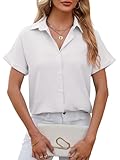 Bluse Damen Sommer Damenblusen Kurzarm Oberteile Damen Hemd Elegant Hemdbluse...