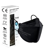 Schlafschön 10x FFP2 Fisch Form Maske schwarz 5 Lagig atmungsaktive Mundschutzmaske 4D-...