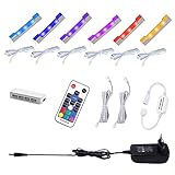 AIBOO LED Glasbodenbeleuchtung 6er Set, LED Clips RGB Farbwechsel LED...