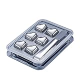 Edelstahl-Eiswürfel, 6 Stück Wiederverwendbare Eiswürfel, Metall-Eiswürfel,...