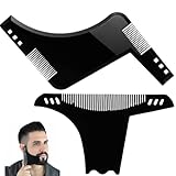 XIWJLWO Bartschablone 2 Stück Beard Shaper Bart Rasur Schablone Konturenwerkzeug...