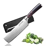 Kitory Japanisches Nakiri Messer 17 cm Klinge, Kochmesser Profi Küchenmesser...